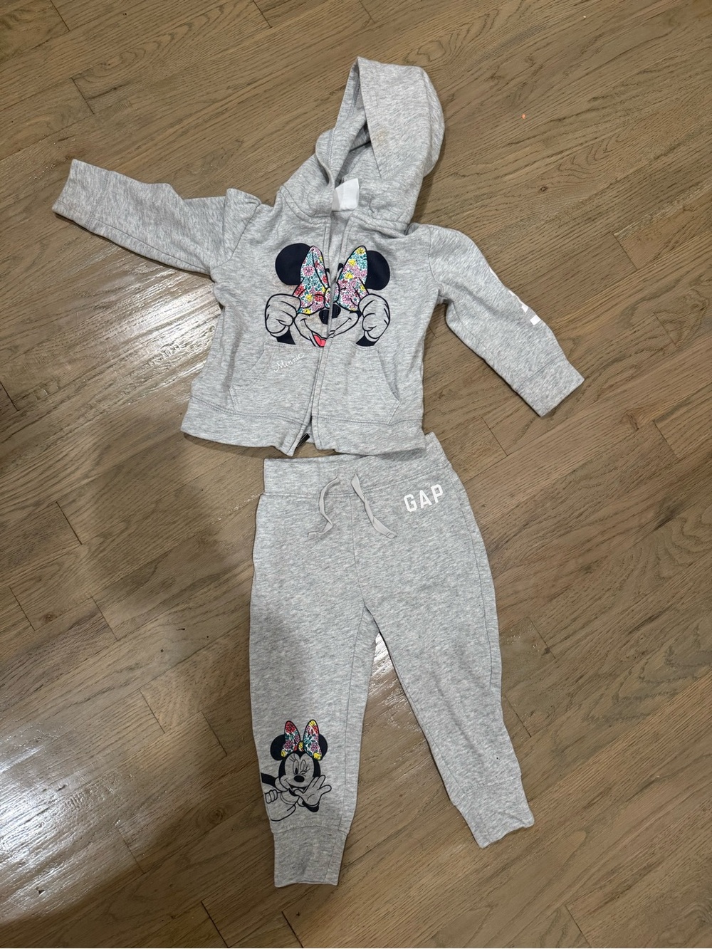 GAP Grey Minnie Mouse Hoodie and Joggers Set